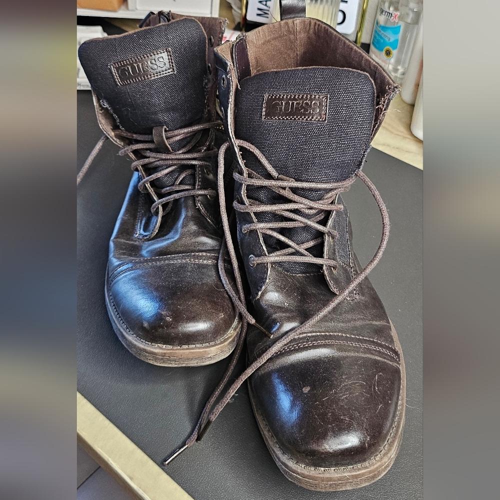Guess Zip Up Combat Boots